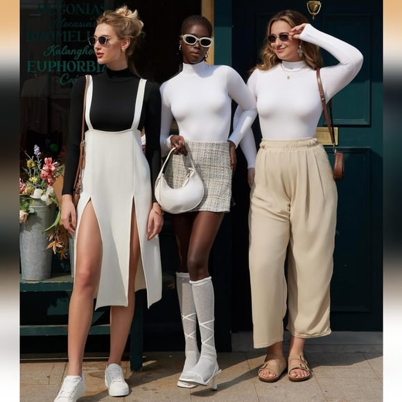 Classic Black Long Sleeve Turtleneck Bodysuit - Picture 2 of 4